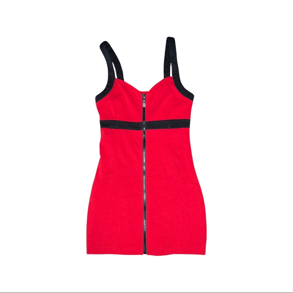 Trendy Guess Zip Mini Dress XS